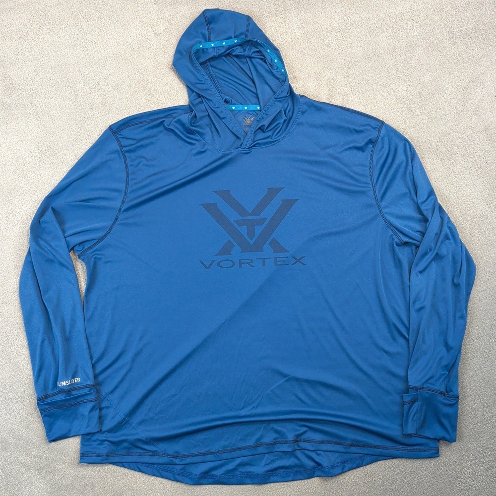 Vortex Sunslayer Hoodie Mens 4XL Blue Performance Sun Shirt UPF Fishing Hiking